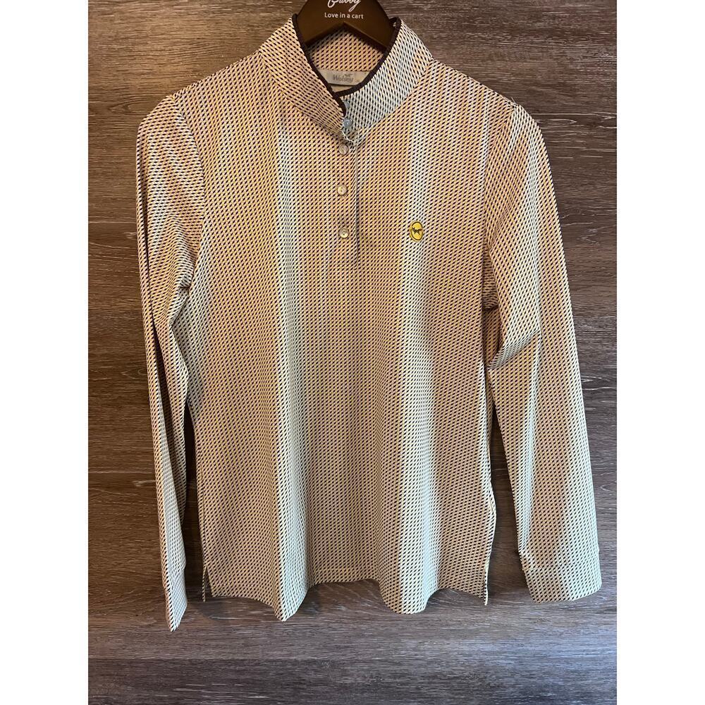 Wolsey women golf shirt sz XL long sleeves pearl button stretchy